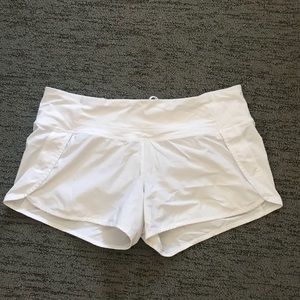 Lululemon White Speed Shorts